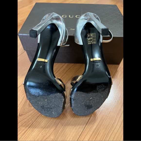 GUCCI Sand Pelle S. Cuoio Glow Light Heels 38 - Picture 6 of 8